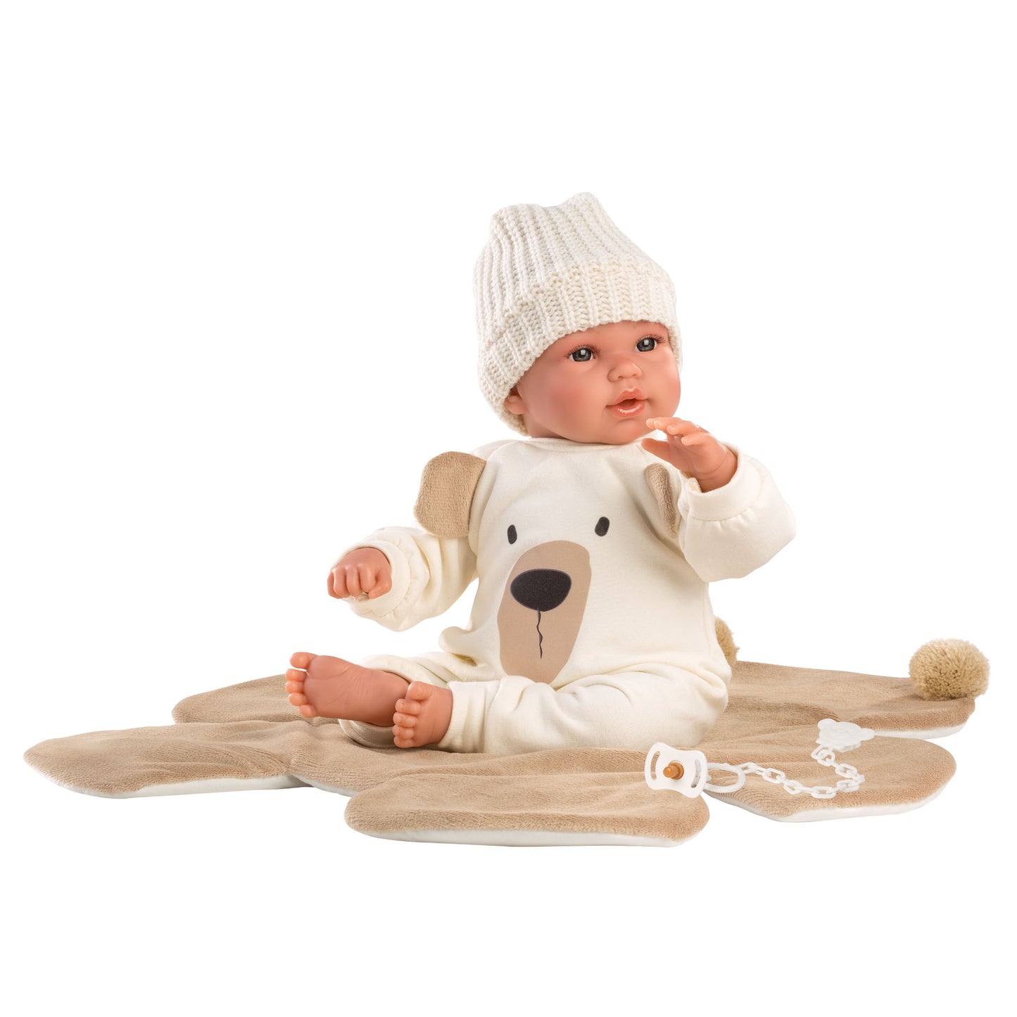 Llorens - Baby Boy Doll with Bear-Themed Blanket, Clothing & Accessories - 36cm (Mechanism Optional) - Motherhood