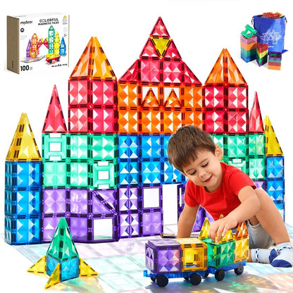 Mideer - Colourful Magnetic Tiles Building Set - 100pcs