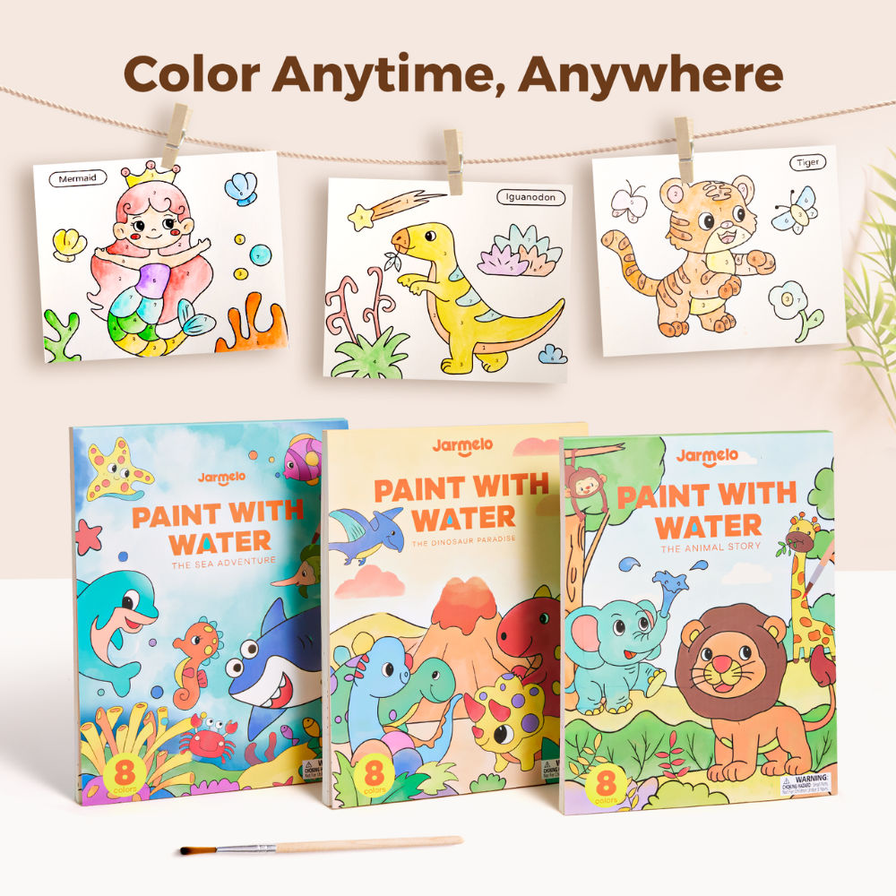 Jar Meló - Watercolour Painting Book - 20 Pages & Paint Brush - Sea Adventure