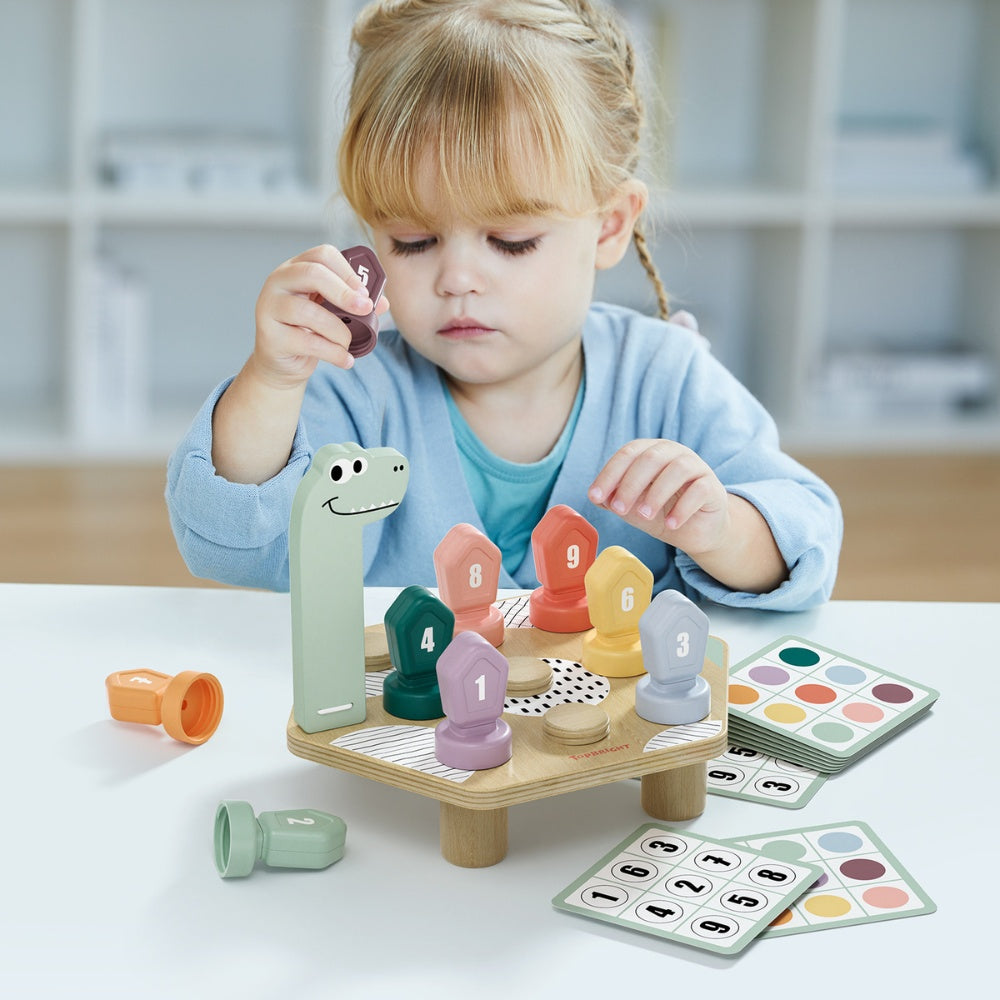 TopBright - Dino Twist Game - Color Number Matching Pattern Toy for Toddlers