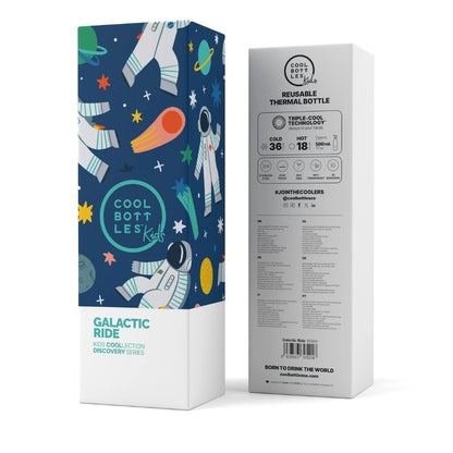 Cool Bottles - Kids Triple-Insulated Water Bottle - Galactic Ride 500ml