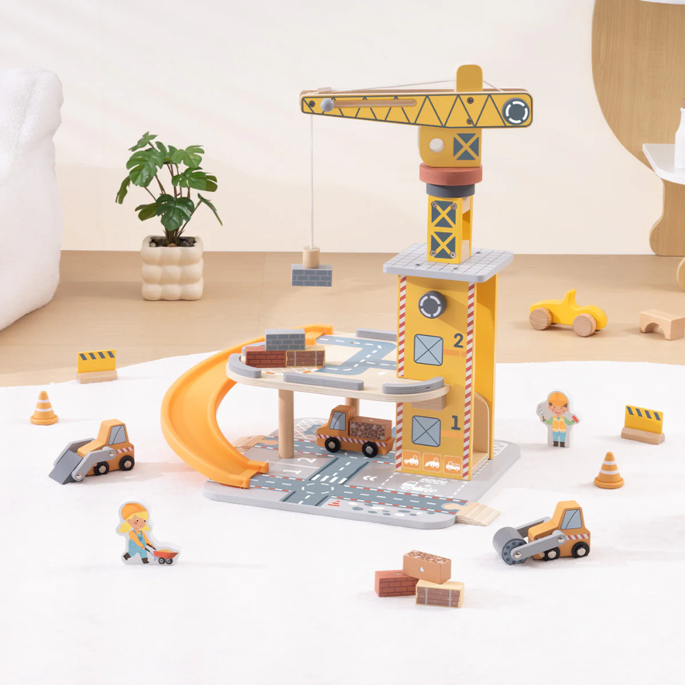 TookyToy - Pretend Play Port Crane Toy Set - 24 Pieces