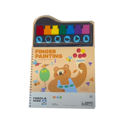 Jar Meló - Finger Paint Stamp Book - Colouring Activity with 6 Stamps & Paint Pads