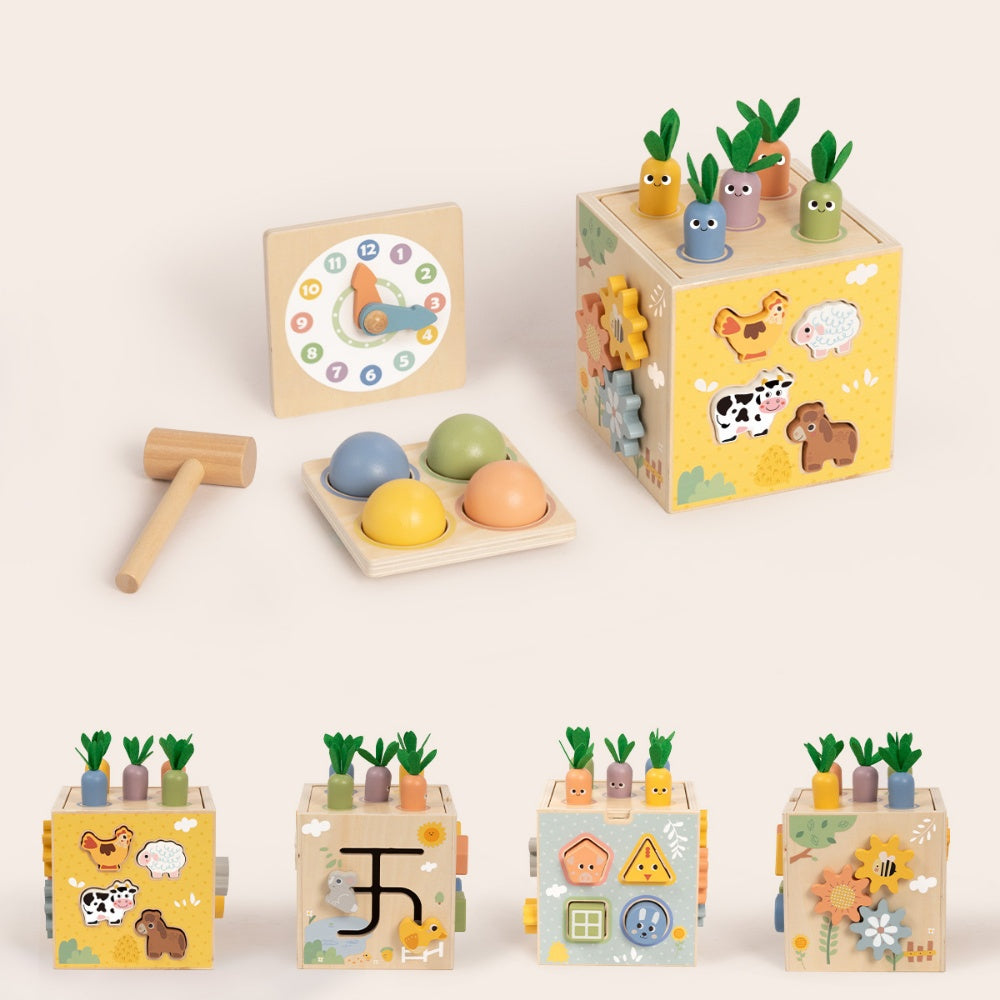 TookyToy - Wooden Play Cube Activity Toy