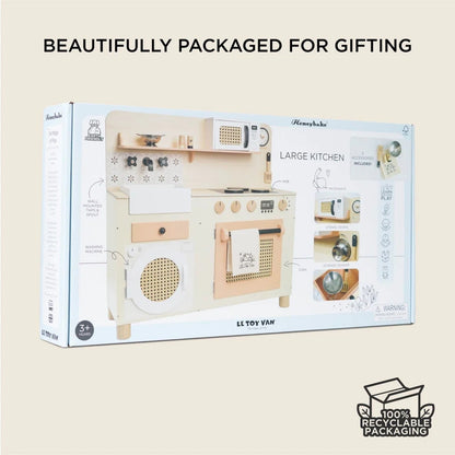 Le Toy Van - Family Size Rattan Wooden Play Kitchen