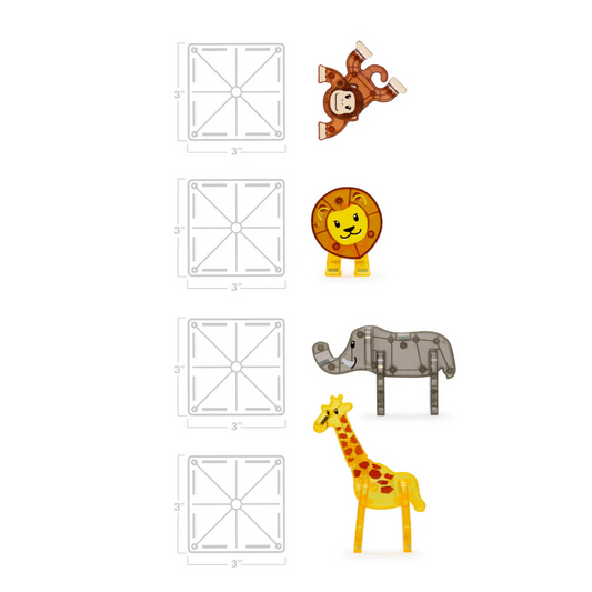 Magna-Tiles - Magnetic Construction Set - Safari Animals Set - 25pcs