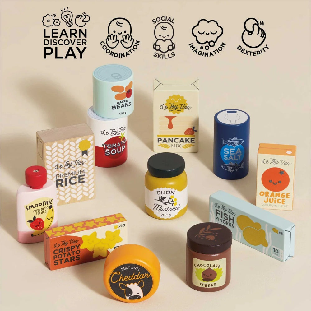 Le Toy Van - Wooden Supermarket Grocery Weekly Shop - 12pcs