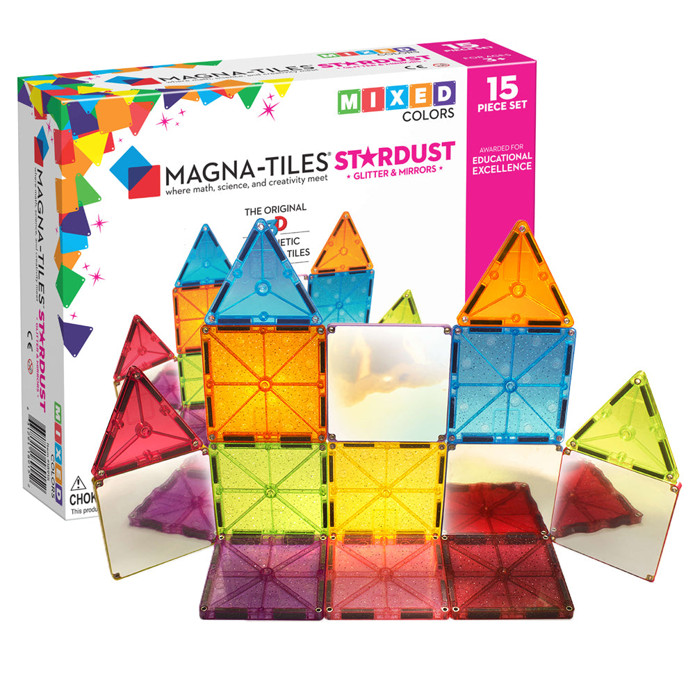 Magna-Tiles - Magnetic Construction Set - Stardust Set - 15pcs