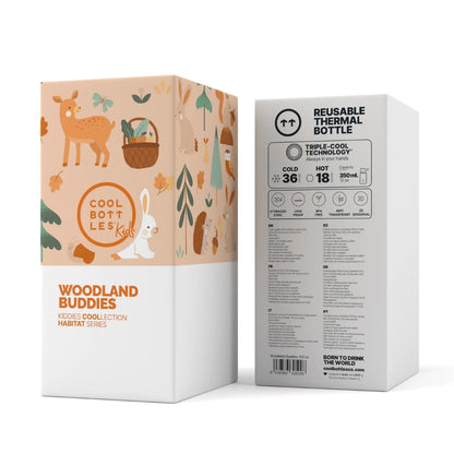 Cool Bottles - Kiddies Triple-Insulated Water Bottle - Woodland Buddies 350ml