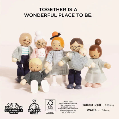 Le Toy Van - Wooden Dolls House Family Set - 7pcs