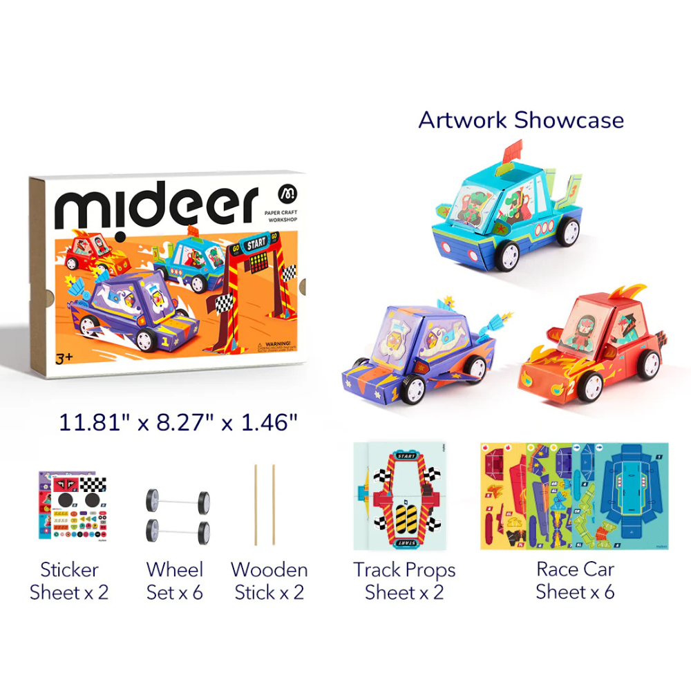 Mideer - Origami Paper Craft Kit: Racing Car