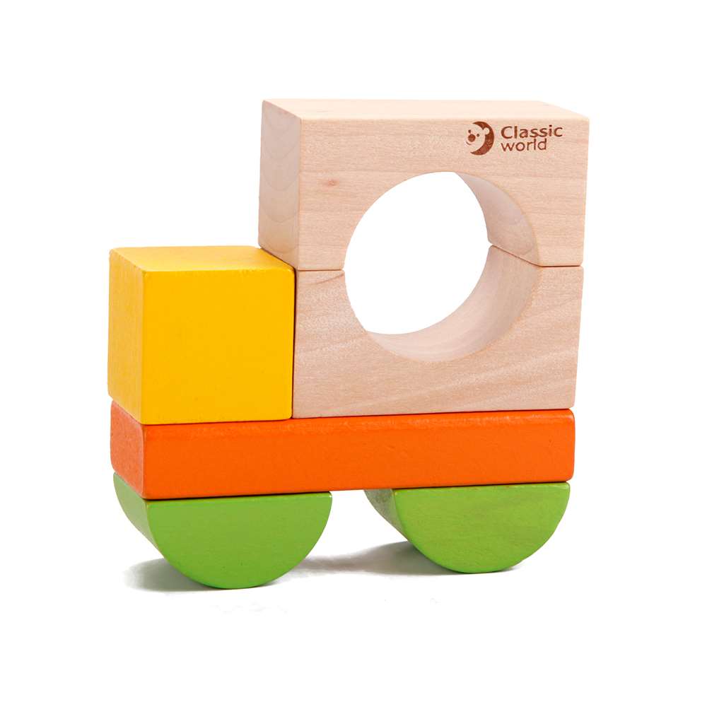Classic World - Wooden Building Blocks with Sorting Lid - 100pcs