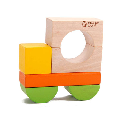 Classic World - Wooden Building Blocks with Sorting Lid - 100pcs