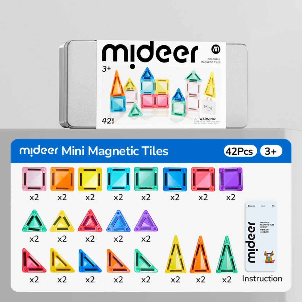 Mideer - Colourful Mini Magnetic Tiles Building Set - 42pcs