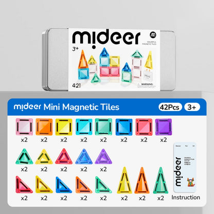 Mideer - Colourful Mini Magnetic Tiles Building Set - 42pcs