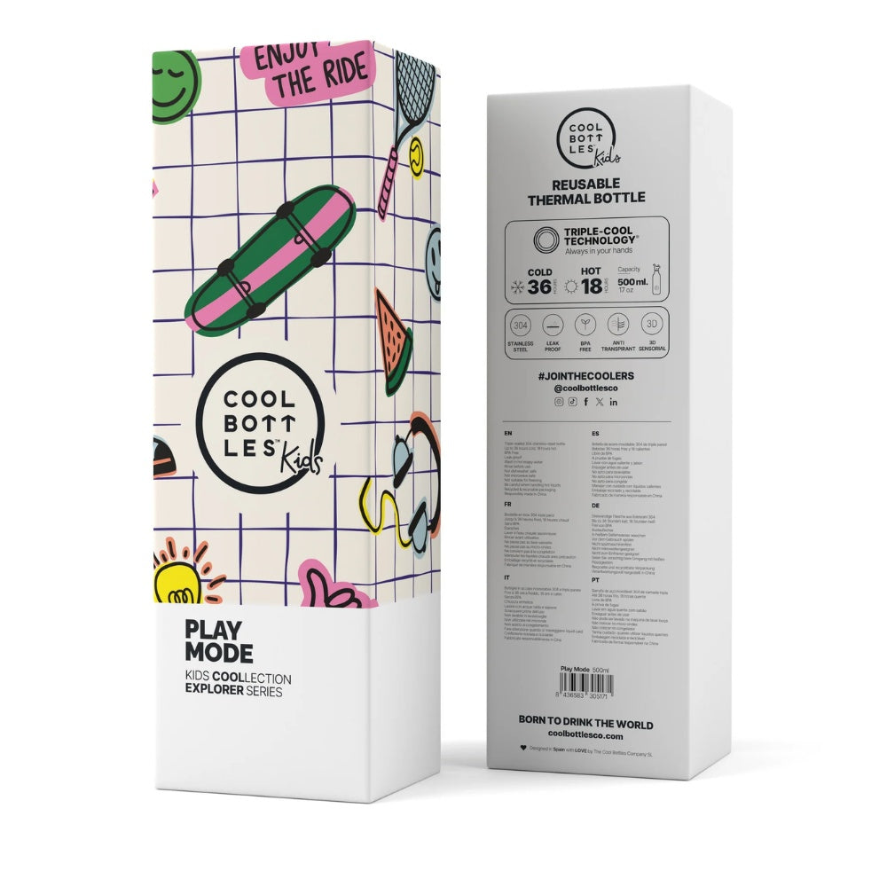 Cool Bottles - Kids Triple-Insulated Water Bottle - Play Mode 500ml