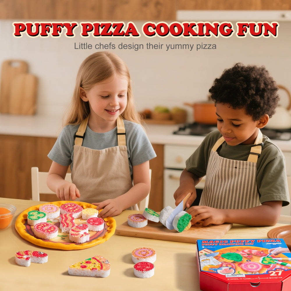Jar Meló - Magic Puffy Pizza Kit - 3D Art & Pretend Play Cooking Set