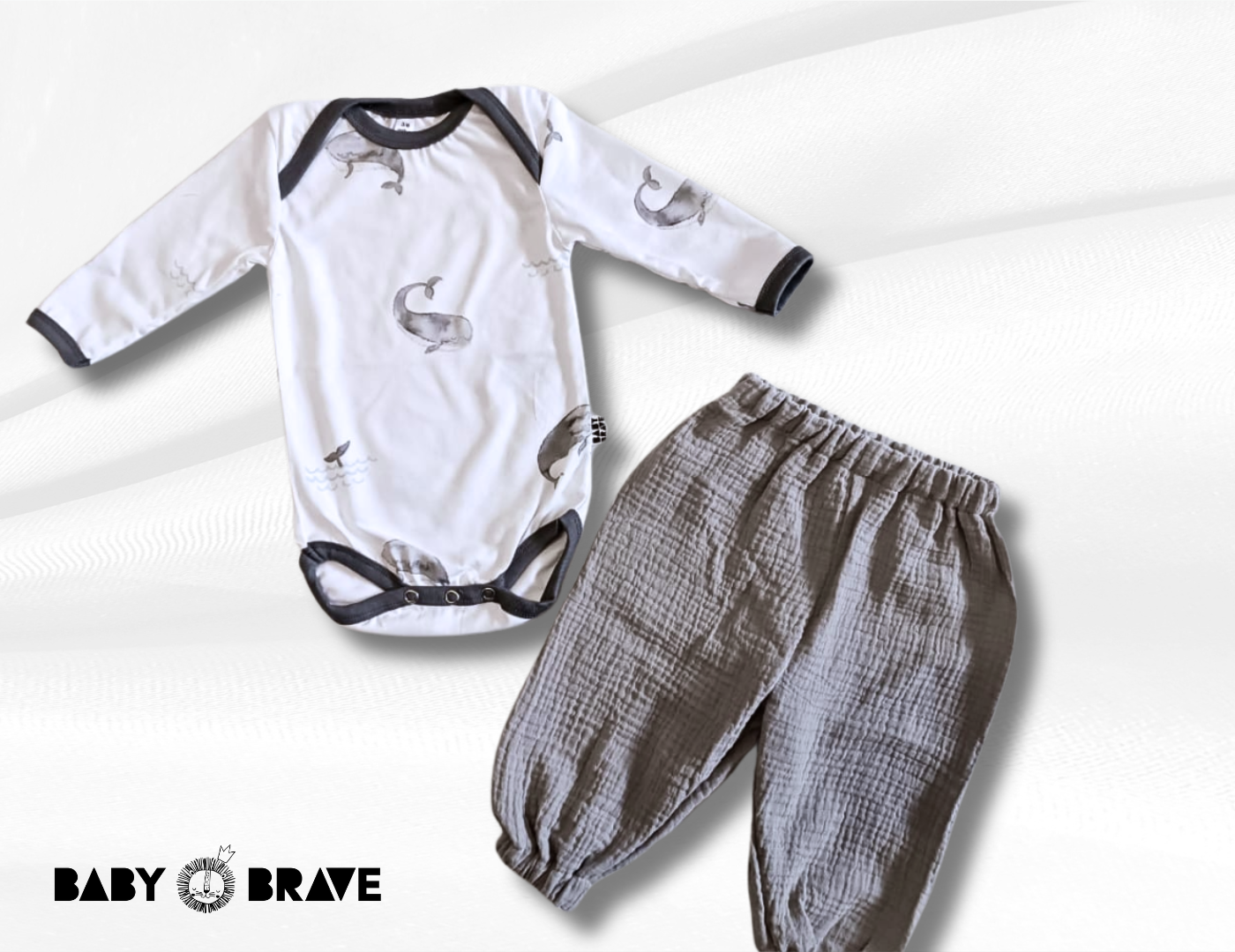 Watercolor Whale Baby Outfit – Vest & Puffy Pants Set by Baby Brave - Motherhood