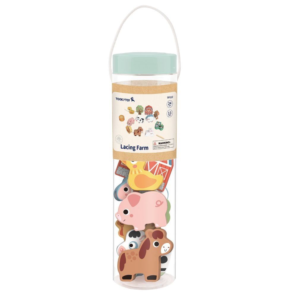 TookyToy - Fine Motor Lacing Farm Animals Set