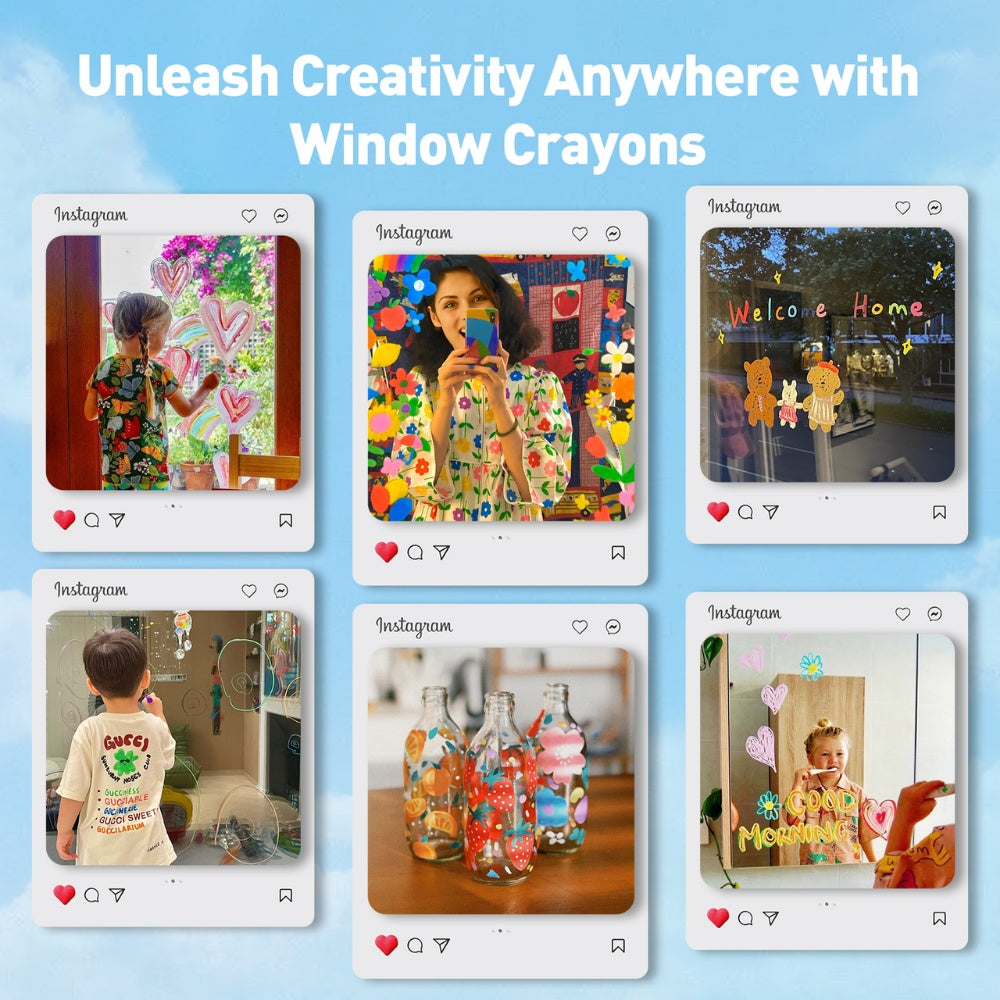 Jar Meló - Bath & Window Twistable Crayons - 6 Silky Washable Colours