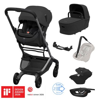 ZERO-G Travel System: Fame Cabin Stroller + Coral Slide Pro Car Seat + Fame Cabin Cot
