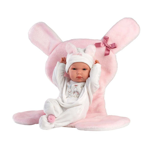 Llorens - Anatomically Correct Baby Girl Doll with Clothing & Bunny Cushion: Bimba - 35cm