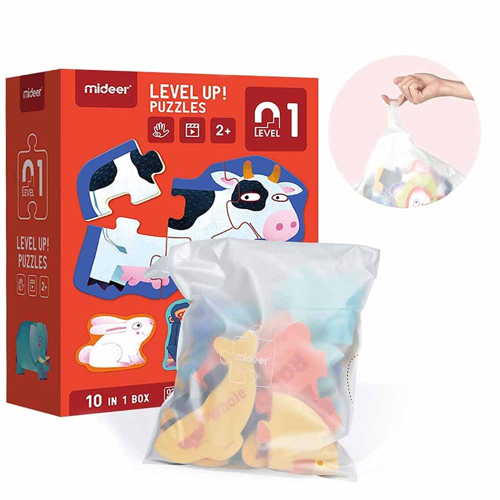 Mideer - Level Up Puzzles - 10-in-1 - Level 1 Animals