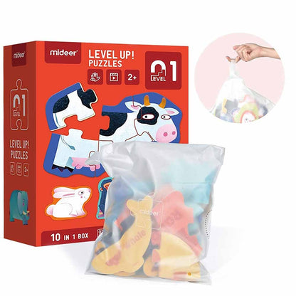 Mideer - Level Up Puzzles - 10-in-1 - Level 1 Animals