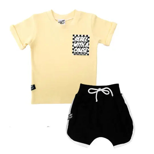 Lullaby Rock - Rebel With A Cause Body vest/Tee + Retro Shorts set - Motherhood