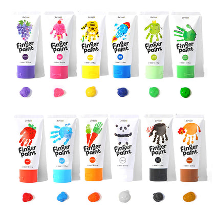 Jar Meló - Finger Paint - Non-Toxic & Safe for Kids - 12 Colours