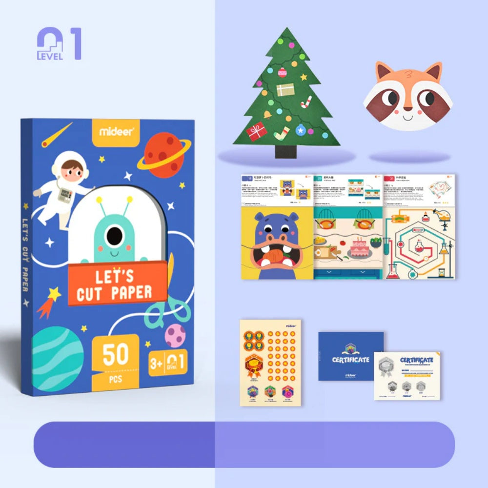 Mideer - Beginner Level Let's Cut Paper Arts & Crafts Set