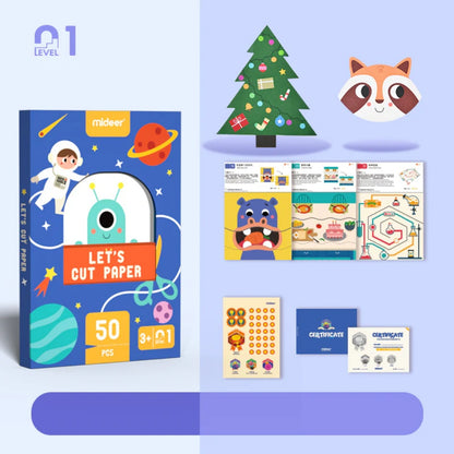 Mideer - Beginner Level Let's Cut Paper Arts & Crafts Set