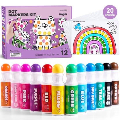 Jar Meló - Dot Painting Art Markers - 12 Colours