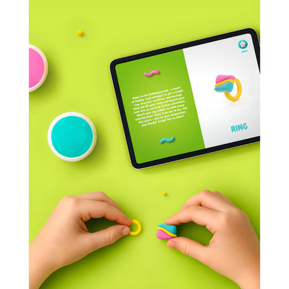 Hey Clay - Modelling Air-Dry Clay with Fun Interactive App - Vivid Accessories, series Bijou, 8 cans