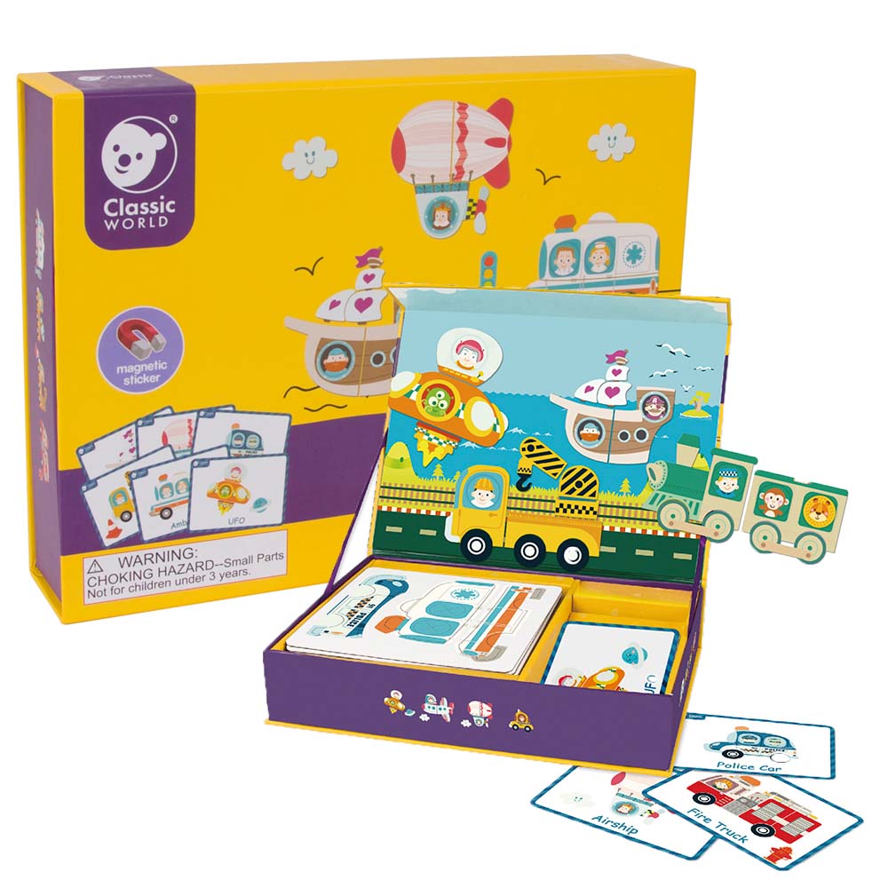 Classic World - Magnetic Activity Set - Traffic & Transportation - 60pcs