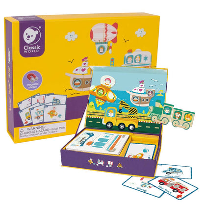 Classic World - Magnetic Activity Set - Traffic & Transportation - 60pcs