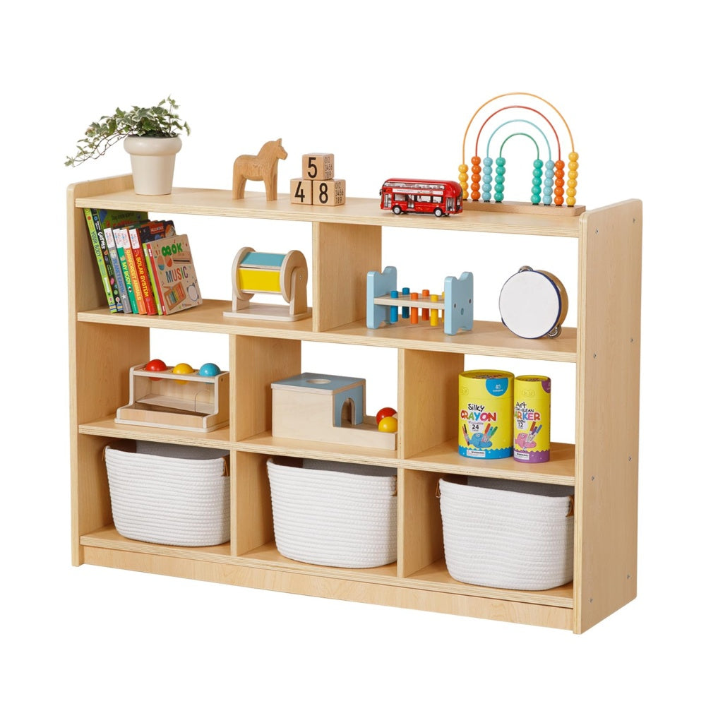 TookyToy - Wooden Shelf and Toy Storage for Kids Room: Open Plywood 90x113cm