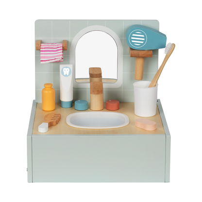TookyToy - Pretend Play Bathroom Vanity & Toiletries Toy Playset