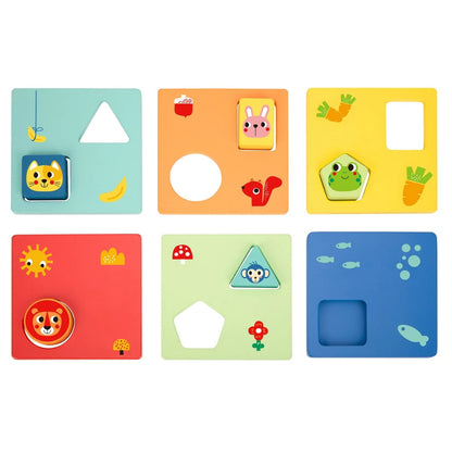 TookyToy - Wooden Shapes & Colours Puzzle