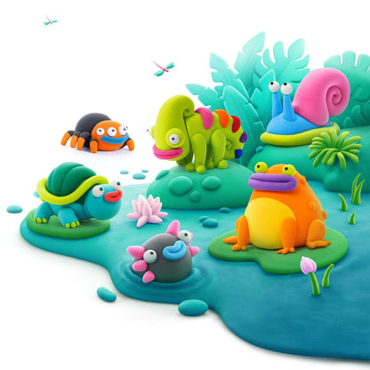 Hey Clay - Modelling Air-Dry Clay with Fun Interactive App - Exotic Pets, 15 cans