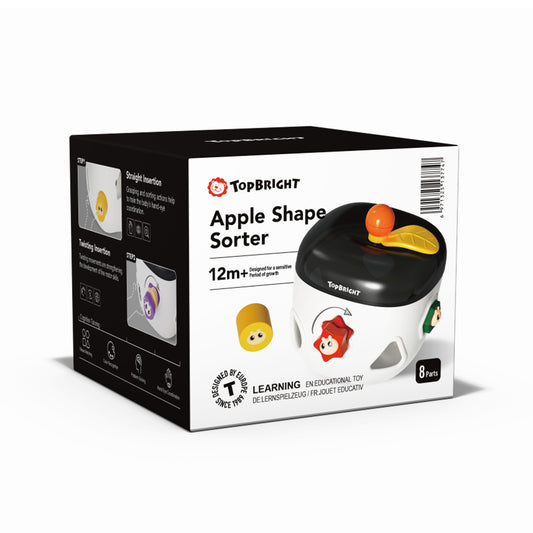 TopBright - Apple Shape Sorter with Wooden Blocks - 8pcs