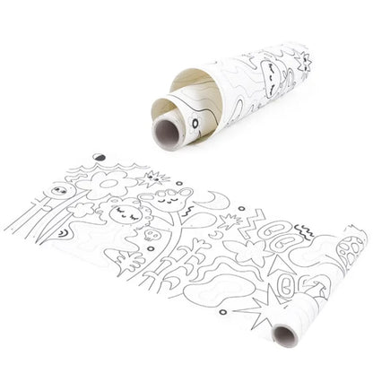 TookyToy - 2-in-1 Dot Art Painting Kit and Colouring Roll: 10 Colours