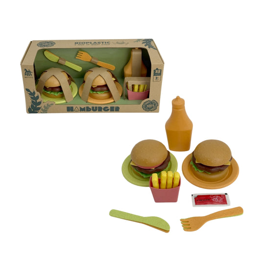 Mingli Toys - Pretend & Play Food - Hamburger Set - Eco-friendly - 25 Pieces