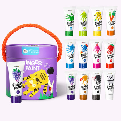 Jar Meló - Finger Paint - Non-Toxic & Safe for Kids - 12 Colours