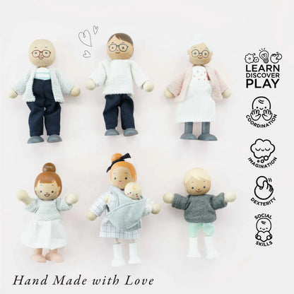 Le Toy Van - Wooden Dolls House Family Set - 7pcs