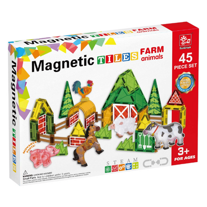 Magnetic Tiles - Farm Animal Set - 45 Pieces