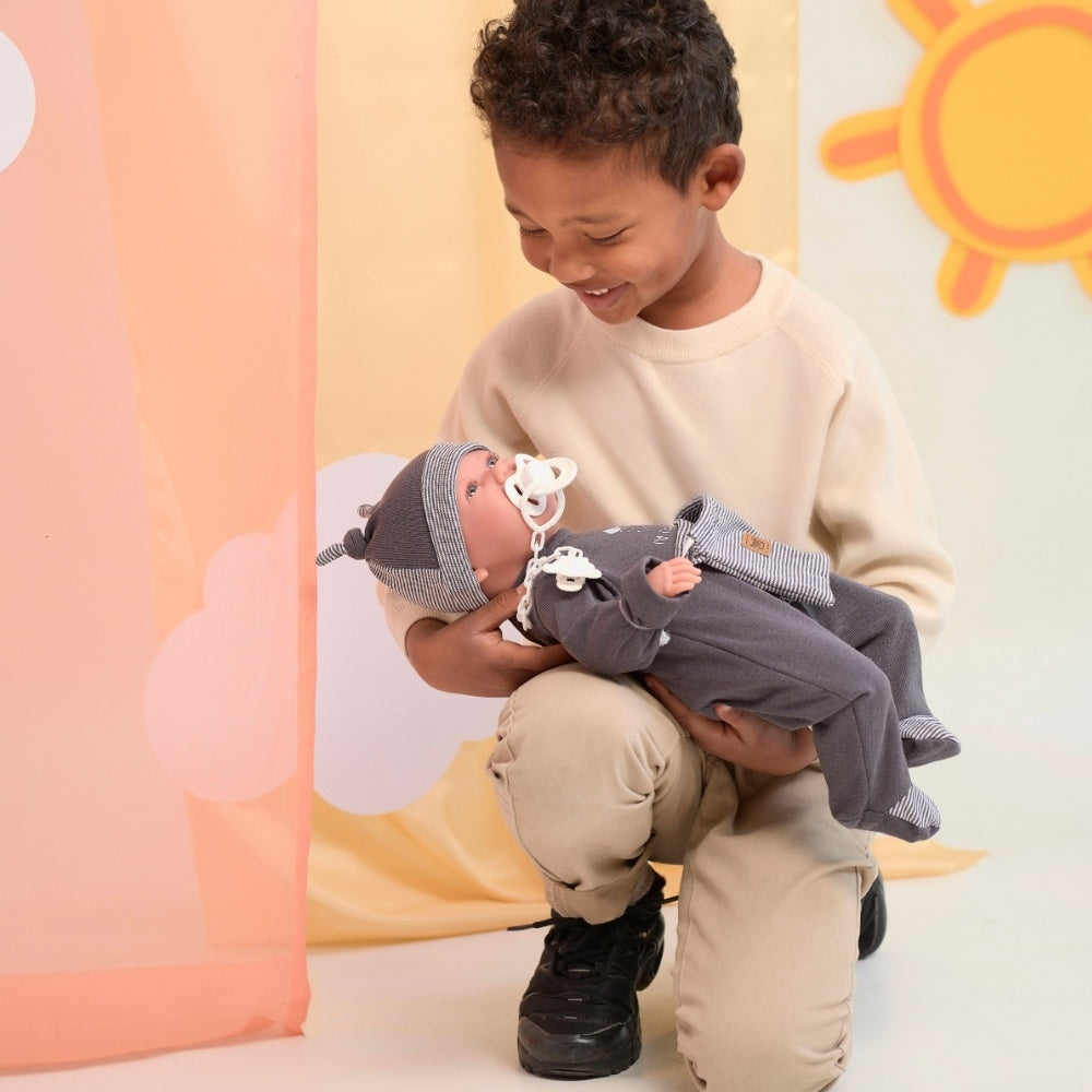 Llorens - Baby Boy Doll with Laughing Mechanism, Clothing & Bag: Mimo- 42cm
