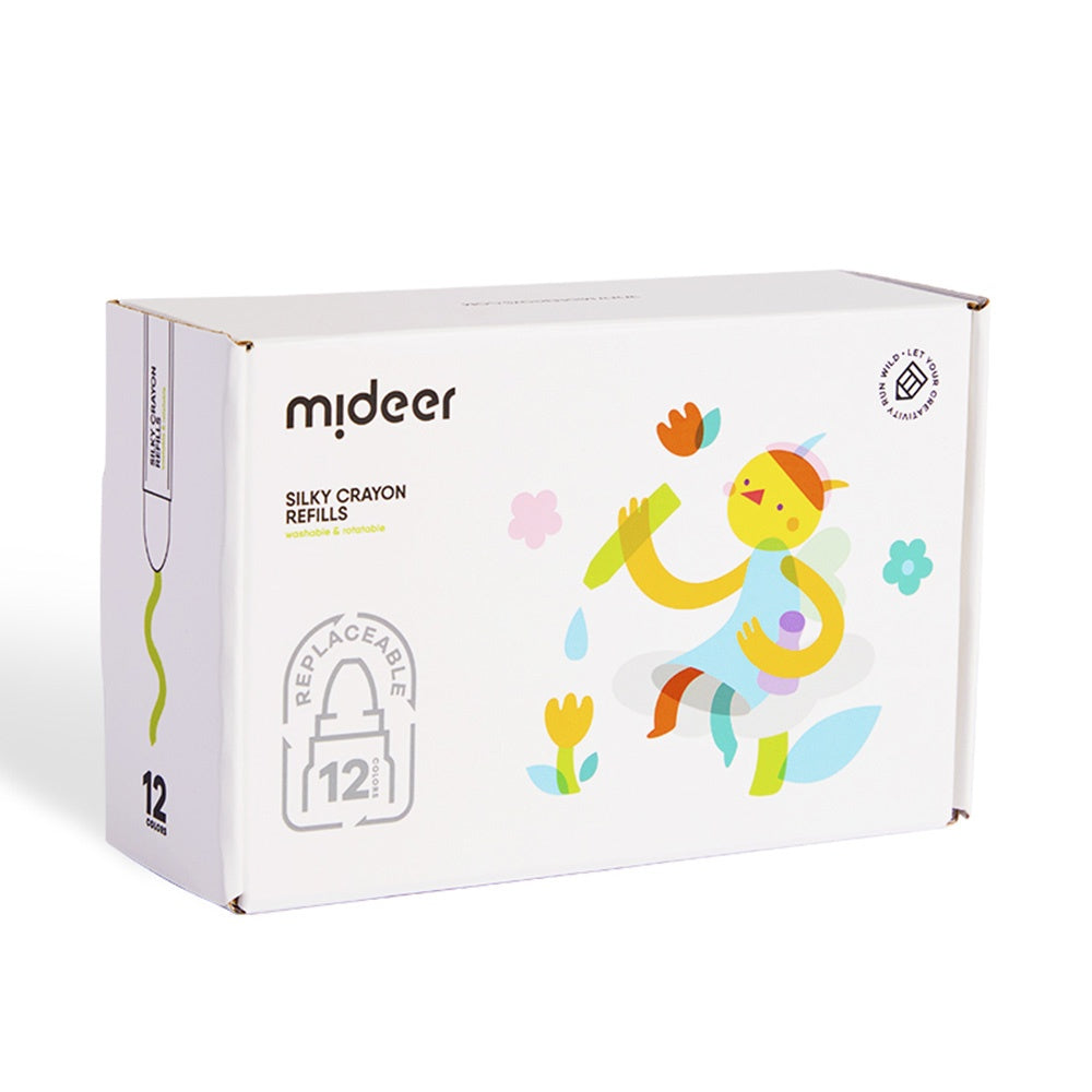 Mideer - Silky Crayons Refills - 12 Colours