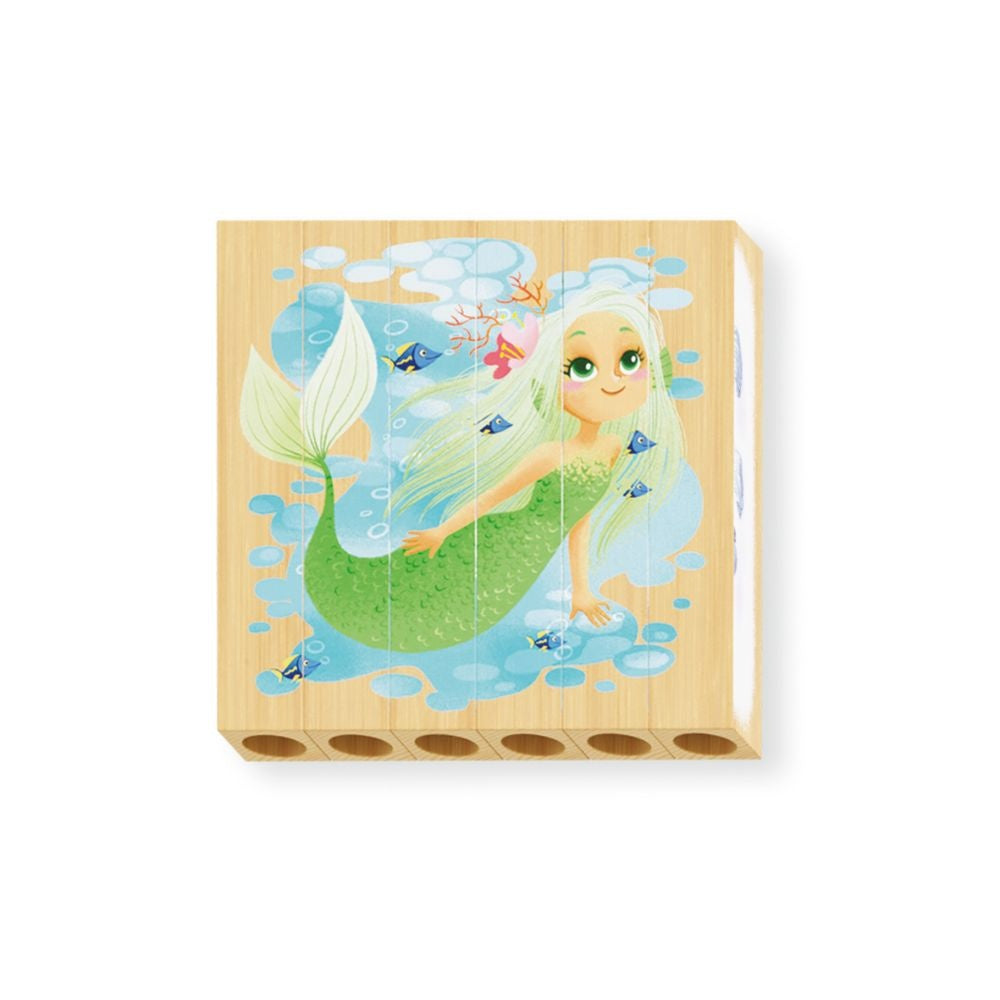 Quercetti - Wooden, Eco-Friendly Fantastic Animals Block Puzzles: 4 Puzzles