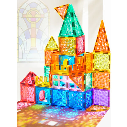 Mideer - Colourful Magnetic Tiles Building Set - Iridescent Rainbow - 90pcs